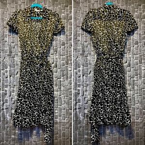 Geometric Print Wrap Dress